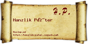 Hanzlik Péter névjegykártya